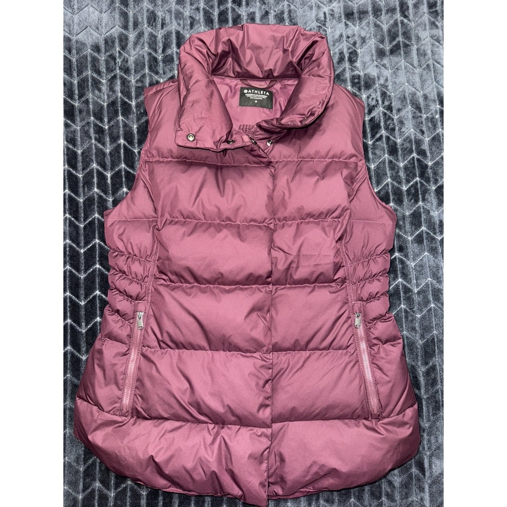 Athleta Women's Quilted Full Zip Downtown Vest Plum Size Medium